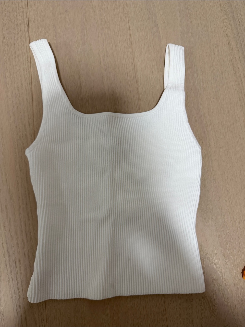 Babaton Cream Ribbed Square-Neck Tank